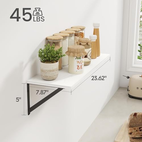 White Deep Floating Shelves for Wall (2 Count)