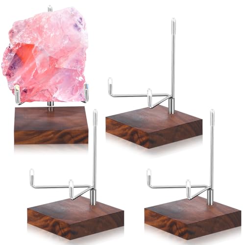 4 Pcs Rock Display Stand Wood Base