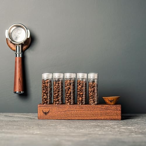 Single Dose Coffee Bean Storage Tubes Coffee Bean Cellar 10 Pcs Dosing Glass Vials With Lids (10 Count)