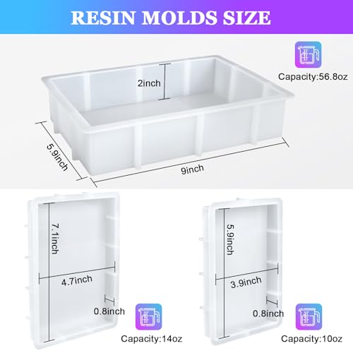 Large Rectangular Resin Molds (3 Count)