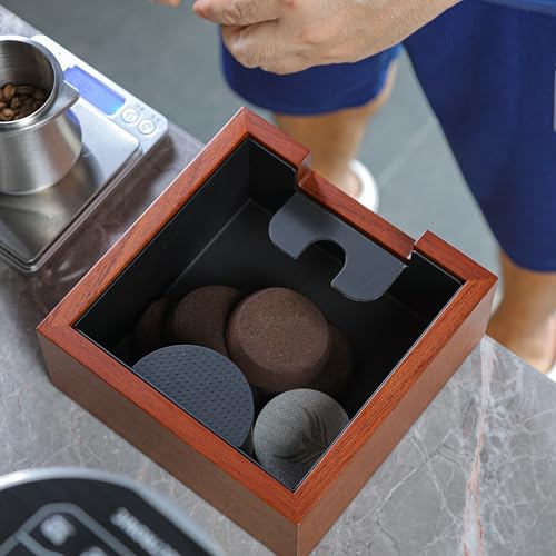 Espresso Knock Box Rosewood Portafilter Tamping Stand