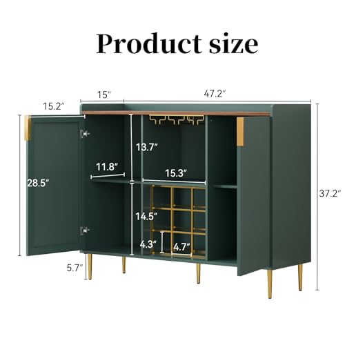 48" Wine Bar Cabinet with Fluted Texture