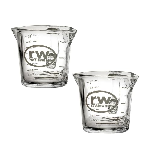3 Oz Double Spout Espresso Shot Glass Pitcher 2 Pack Barista Cup (2 Count)