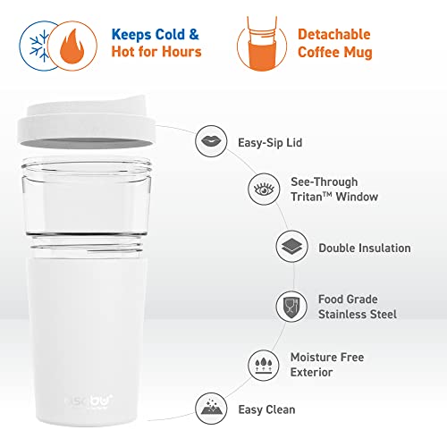 Clear Insulation Vista Tritan Tumbler for Iced Coffee and Ice Tea with Removable Insulated Stainless Steel Sleeve