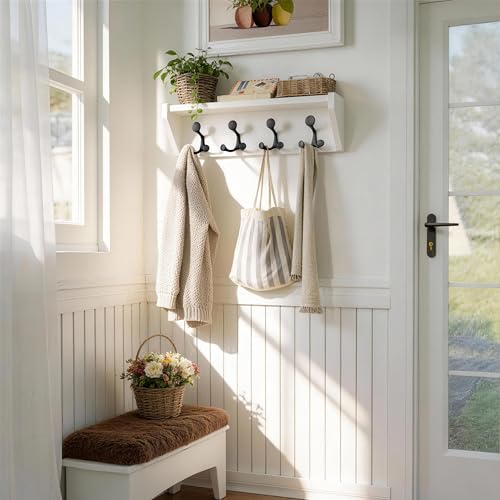 Wall Shelf with Hooks