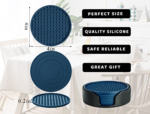 6 Pcs Drink Coaster with Holder Non