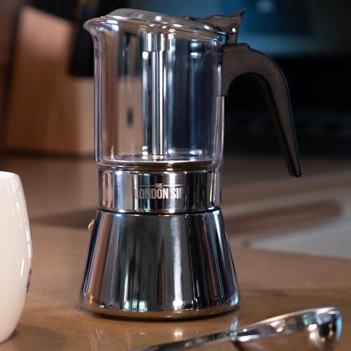 Glass and Stainless Steel Stovetop Espresso Maker Moka Pot Italian Coffee Percolator