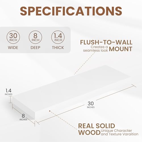 Rustic Floating Shelves for Home Decor (2 Count)