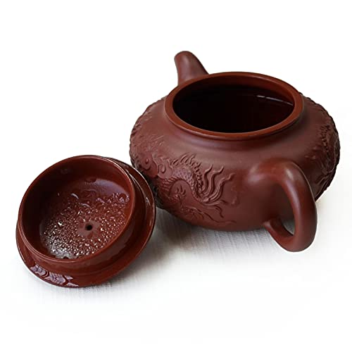 Teapot 8.6oz Chinese Dragon Yixing Clay Zisha Classics Pot Genuine Black Infusers Tea