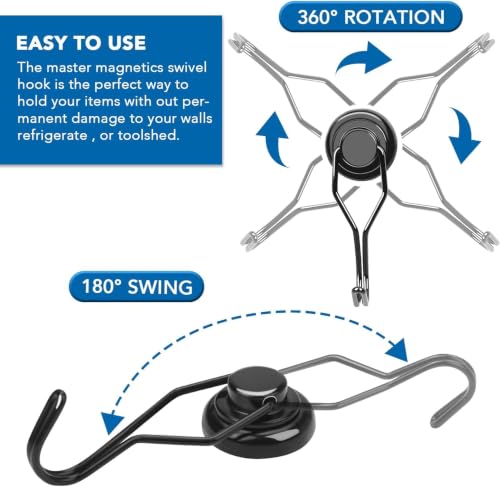 Magnetic Hooks Magnet Hook for Cruise Cabins Fridge 120LBS 6Pack (6 Count)