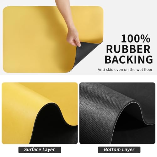 Coffee Mat Absorbent Hide Stain Rubber Backed Dish Drying Mat for Kitchen Counter