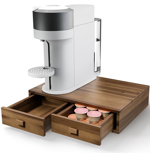 Acacia Wood Coffee Pod Storage Drawer for K
