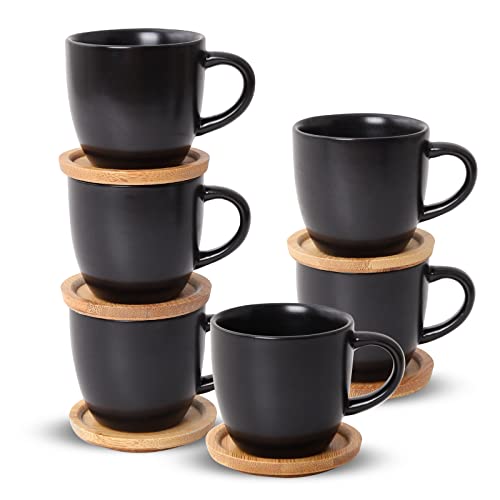 4 OZ Espresso Cups and Saucers Set of 6 (6 Count)