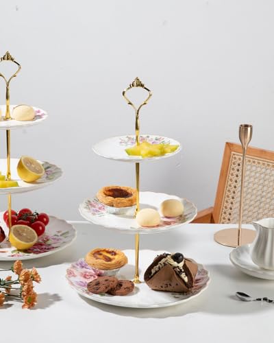 Sweejar 3 Tier Ceramic Cake Stand Wedding
