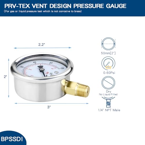 0 60 Psi Low Pressure Gauge