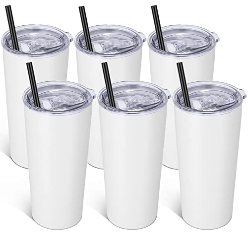 20oz Tumbler Bulk with Lid and Straw 6 Pack (6 Count)