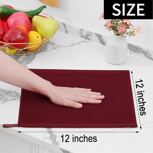 100% Cotton Waffle Weave Kitchen Dish Cloths 12 (12 Count)