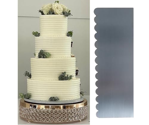 Stainless Steel 9 Inch Tall Narrow Scallop Cake Scraper Cake Decorating Comb