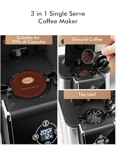 3-in-1 Single Serve Coffee Maker, 50oz Fast Brew Tea & Coffee Machine
