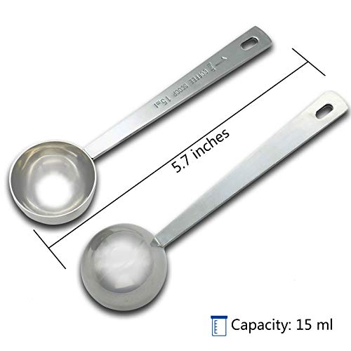 Coffee Measuring Scoop 1 Tablespoon long handle Stainless Steel spoon for Coffee
