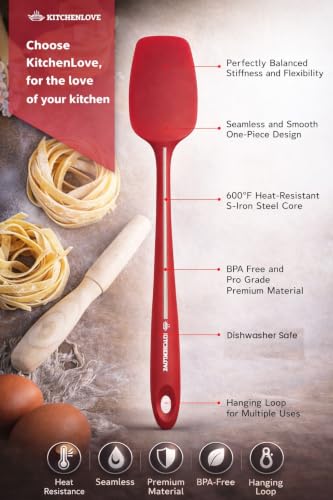 Premium 600°F Heat Resistant 5 Piece Silicone Spatula Set for Baking (5 Count)