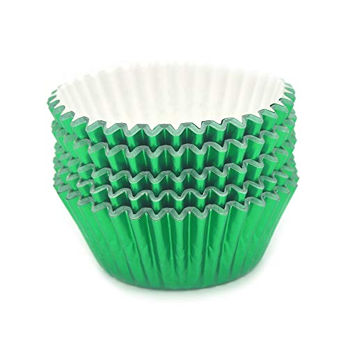 Standard Green Foil Cupcake Liners Muffin Baking Cups for Party and More (100 Count)