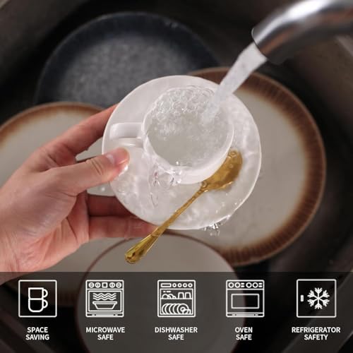 3 Ounce Espresso Cups with Saucers (4 Count)