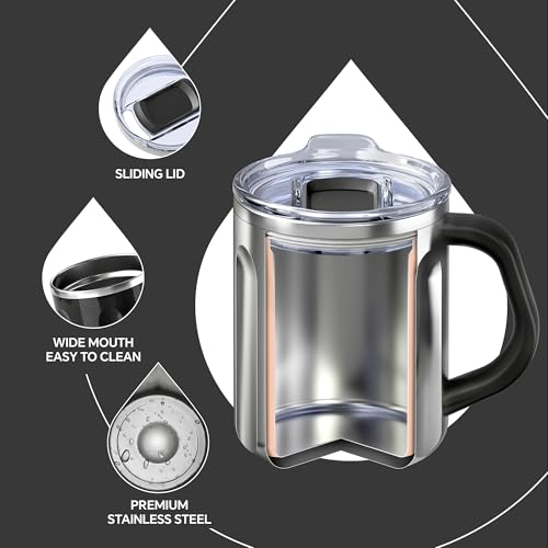 16 oz Insulated Coffee Mug with Lid and Handle