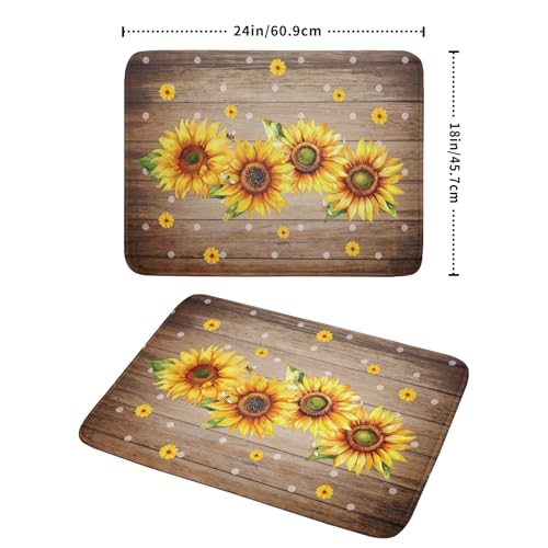 Summer Sunflower Bee Dish Drying Mat for Kitchen Counter