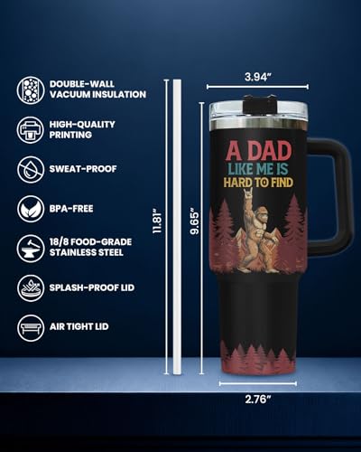 Bigfoot Sasquatch Dads 40 oz Tumbler with Handle