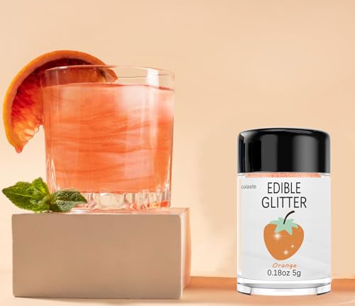 Orange Edible Glitter Glimmer Powder for Cakes Drinks