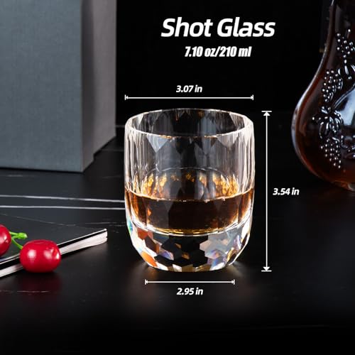 Crystal Whiskey Glasses Set of 2 Hand Blown Old Fashioned Glasses (2 Count)