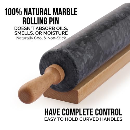 17 Inch Marble Rolling Pin With Stand