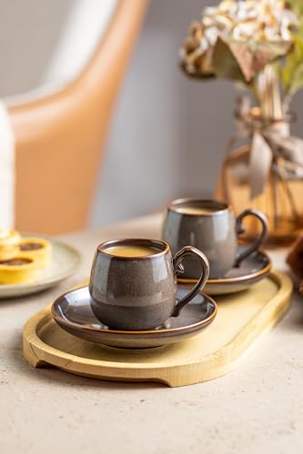 3 Ounce Espresso Cups and Saucers Set of 6 (6 Count)