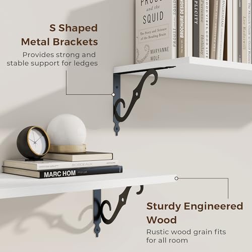 12 Inch Deep Floating Shelves for Wall (2 Count)