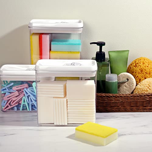 Flip Tite Storage Container with Lid 4” RECTANGULAR Airtight Ring Flip Top (3 Count)