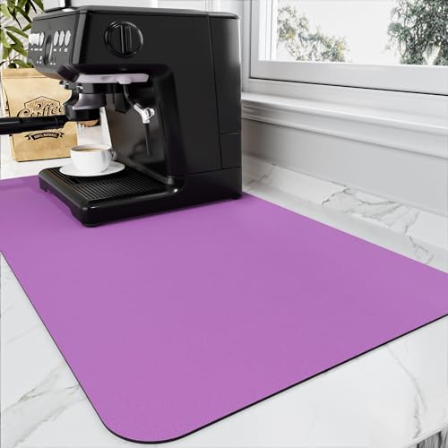 Coffee Mat Absorbent Hide Stain Rubber Backed Dish Drying Mat for Kitchen Counter