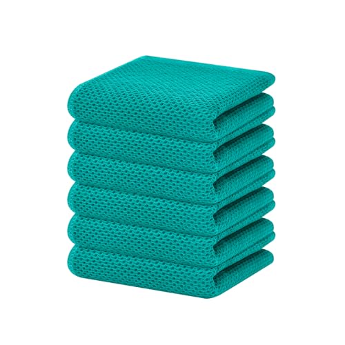 100% Cotton Waffle Weave Kitchen Dish Towels 6 (6 Count)
