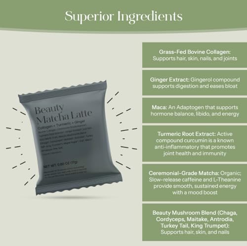 Kroma Beauty Matcha Latte Powder with Collagen (4.2 Ounce)