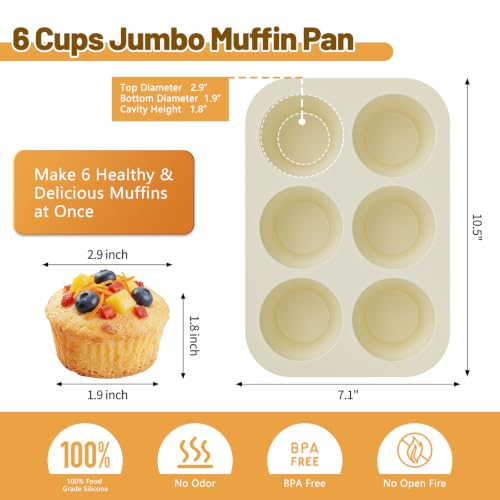 Jumbo Silicone Muffin Pans with Metal Frame (3 Count)