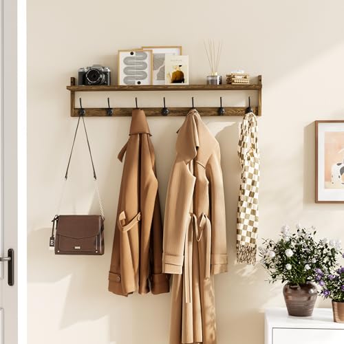35" L Wooden Coat Rack Wall Mount