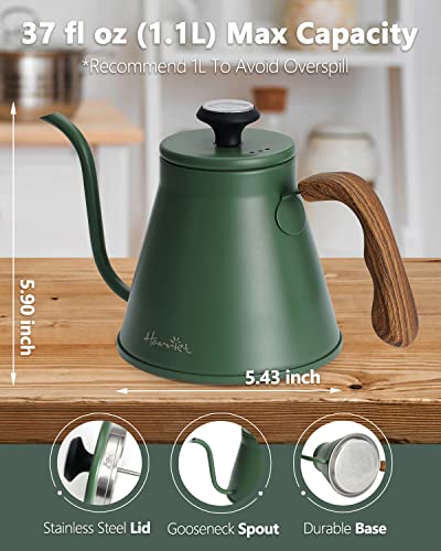 Gooseneck Kettle with Thermometer for Pour Over Coffee and Tea