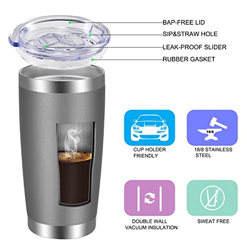 20oz Tumbler with Lid and Straw Stainless Steel Tumbler Cup Bulk Vacuum Insulated Double Wall Travel Coffee Mug Powder Coated Coffee Cup (12 Count)