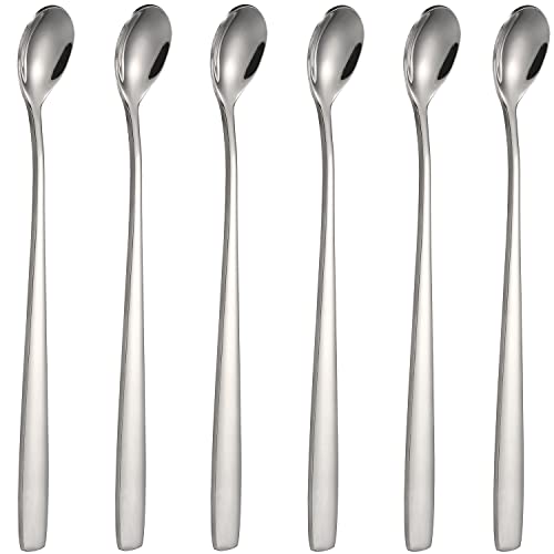 Stainless Steel Iced Tea Spoons Set of 6 Cocktail stir sticks Spoons Bar Spoon for Cold Drinks (6 Count)