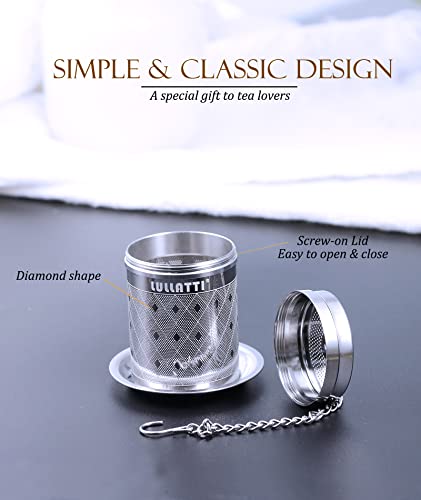 1 Pack 304 Steel Tea Infuser Fine Mesh Diamond with Long Chain