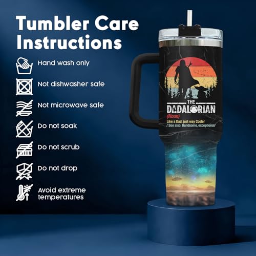 Dadalorian Daddy Dad Funny 40 oz Tumbler with Handle