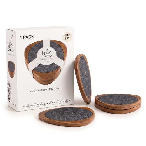 Mid Century Modern Decor Coasters Set of 4