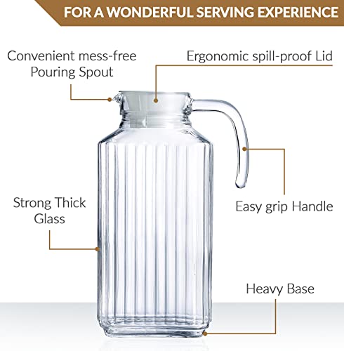 Glass Pitcher with Lid (2 Count)
