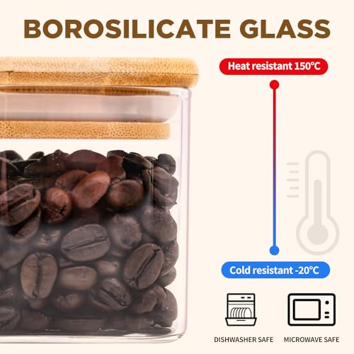 Glass Food Storage Jars Square 8oz (12 Count)
