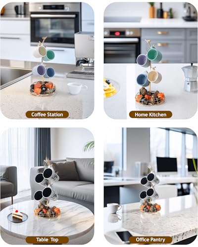 Gold Mug Holder & Mug Tree for Countertop